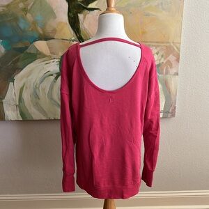 Sweaty Betty After Class Yoga Sweatshirt Pink Side Slits Thumbholes small